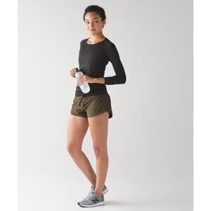 Lululemon Shorts Women HOTTY HOT Lined Running Athleisure Yoga Military Green 6